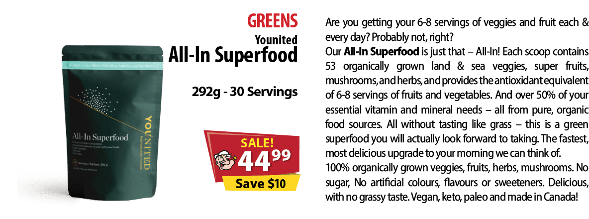 Are you getting your 6 8 servings of veggies and fruit each & every day? Probably not, right? Our All In Superfood is...