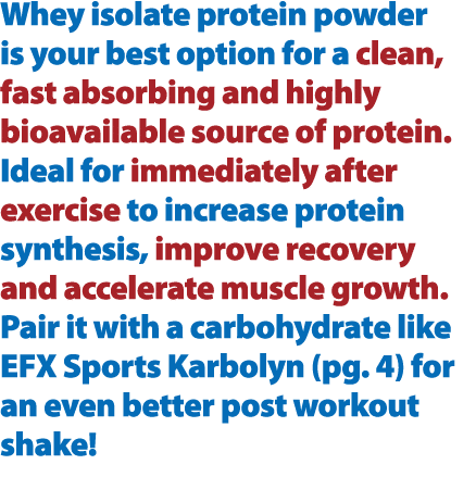 Whey isolate protein powder is your best option for a clean, fast absorbing and highly bioavailable source of protein...