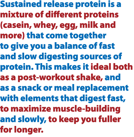 Sustained release protein is a mixture of different proteins (casein, whey, egg, milk and more) that come together to...