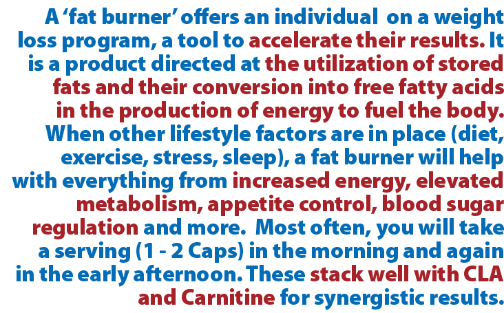A ‘fat burner’ offers an individual on a weight loss program, a tool to accelerate their results. It is a product dir...